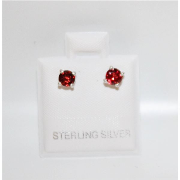 #11-NATURAL GARNET STUD EARRINGS