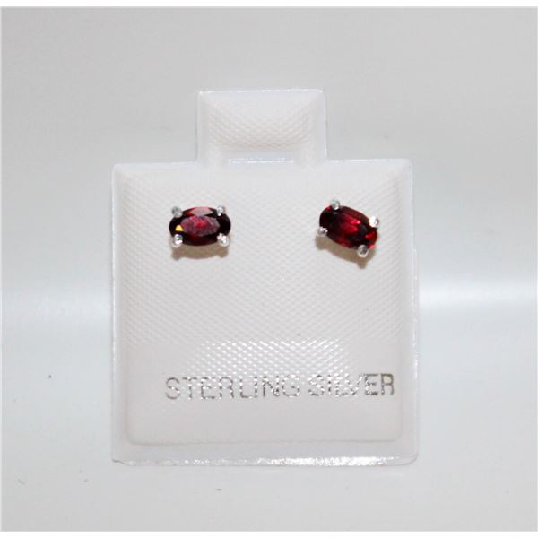 #10-NATURAL GARNET STUD EARRINGS