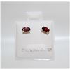 Image 1 : #10-NATURAL GARNET STUD EARRINGS