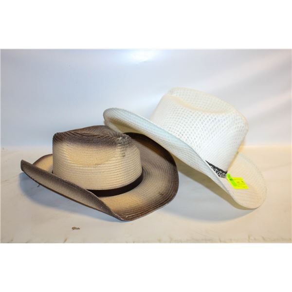 7 3/8 WHITE COWBOY HAT & GOLD COAST COWBOY HAT