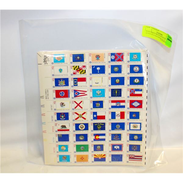 FULL SHEET BICENTENNIAL US STATE W/CONFEDERATE FLA