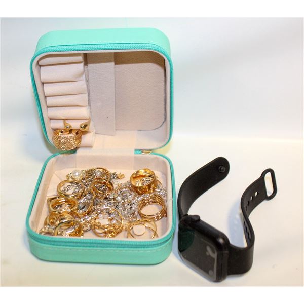 TRAVELING JEWELRY BOX FULL OF JEWELRY