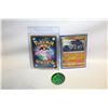 Image 1 : 2 JAPANESE POKEMON CARDS IN CLEAR CASES+TOKEN/CHIP