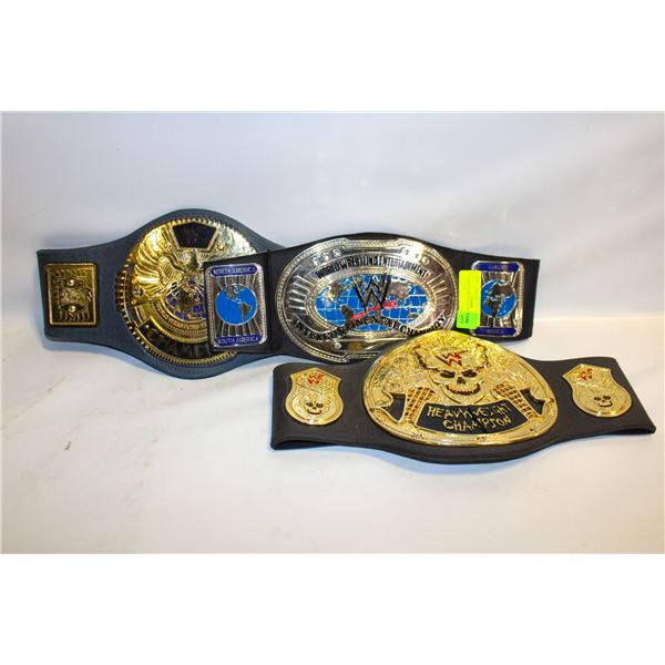 3 WRESTLING BELTS ALL TOGETHER – ESTATE