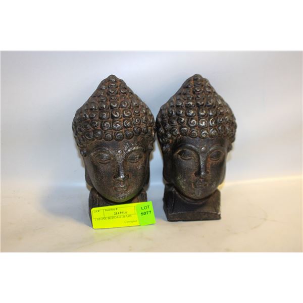 2 STONE BUDDAH HEADS