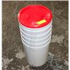 Image 1 : 5 PLASTIC 12 IN-HIGH X 10 IN ROUND PAILS W. LIDS