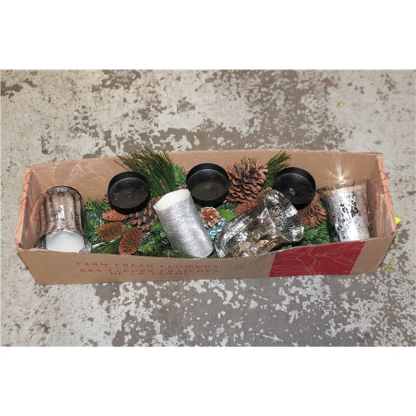 CHRISTMAS 3 CANDLE TABLE CENTER