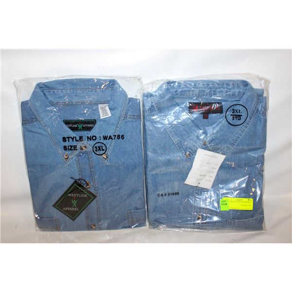 NEW MEN'S SHIRTS 2 DENIM SIZE 3XL