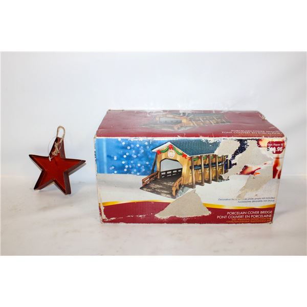 HOLIDAY PORCELAIN COVER BRIDGE DECOR IN