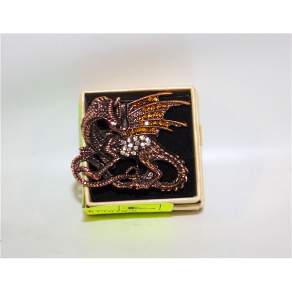 NEW DRAGON COPPER COLOUR BROOCH WITH
