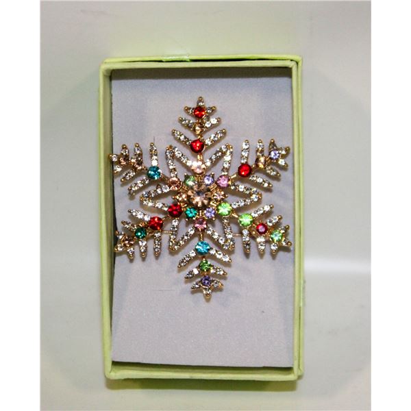 NEW SNOWFLAKE BROOCH COLOURFUL