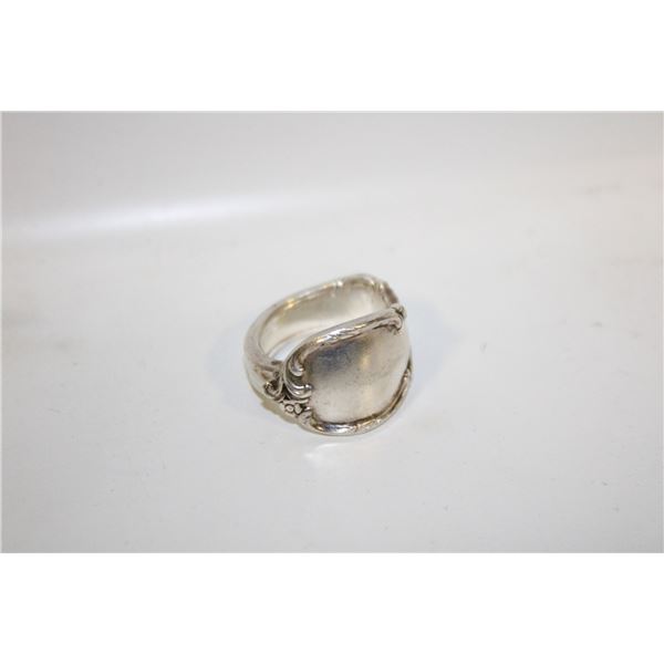 SILVER PLATED RING MADE FROM OLD SPOON HANDLE