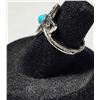 Image 2 : 26)  SILVER TONE,  BEZEL SET ROUND TURQUOISE