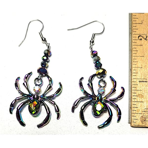 16)  RAINBOW IRRIDESCENT SPIDER DROP