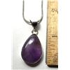 Image 1 : 28)  BEZEL SET NATURAL AMETHYST PENDANT