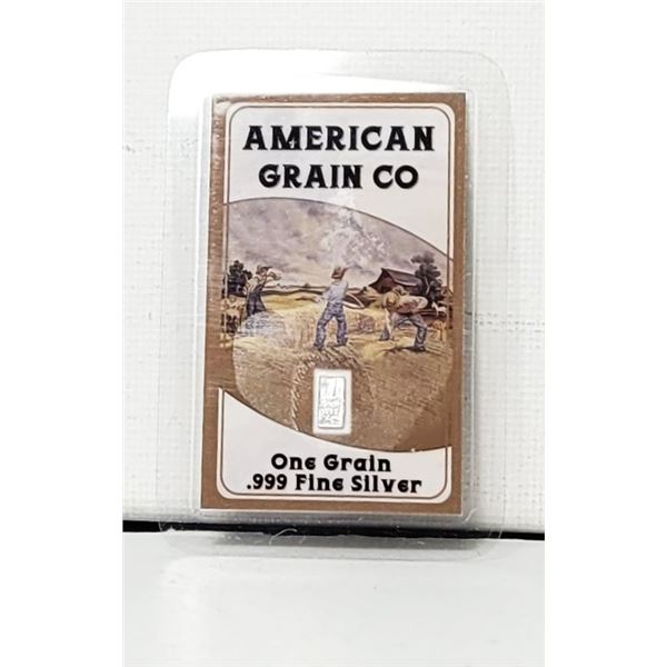 10)  ONE GRAIN OF .999 FINE PURE SILVER.