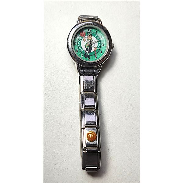 1)  BOSTON CELTICS WATCH WITH NEW BATTERY.