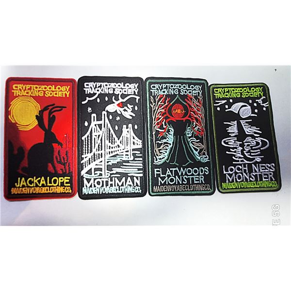 2)  LOT OF 4 NEW CRYPTOZOOOLOGY PATCHES.