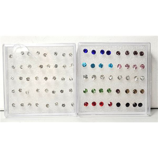 17)  LOT OF 40 HYPOLLERGENIC STUD EARRINGS,