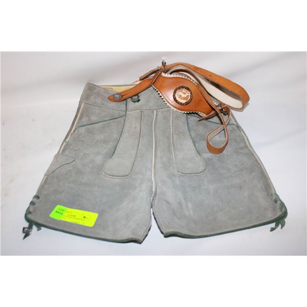 GERMAN LEATHER LIDERHOSEN SIZE 4 ESTATE