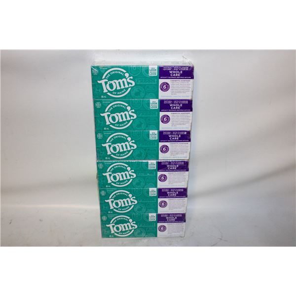 NEW 6 PK TOM'S OF MAINE WHOLE CARE