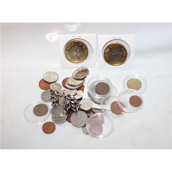 COINS & TOKENS CND & INTL IN NAUTICAL TIN