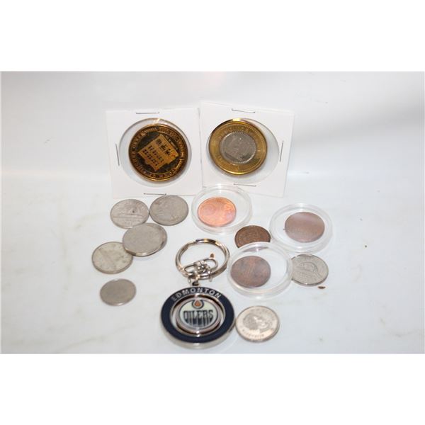 COINS & TOKENS CND & INTL IN DUTCH BRAND TIN
