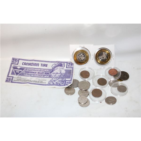 COINS & TOKENS CND & INTL IN COTTAGE TIN