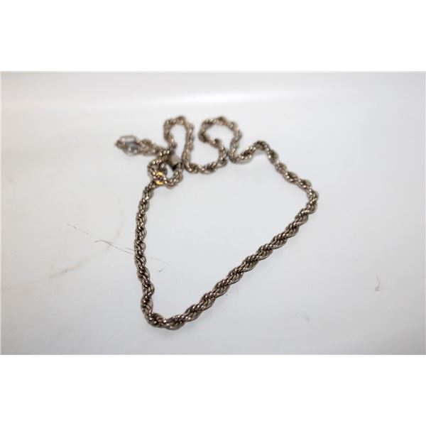 925 SILVER ROPE CHAIN 18 INCHES IN BLACK