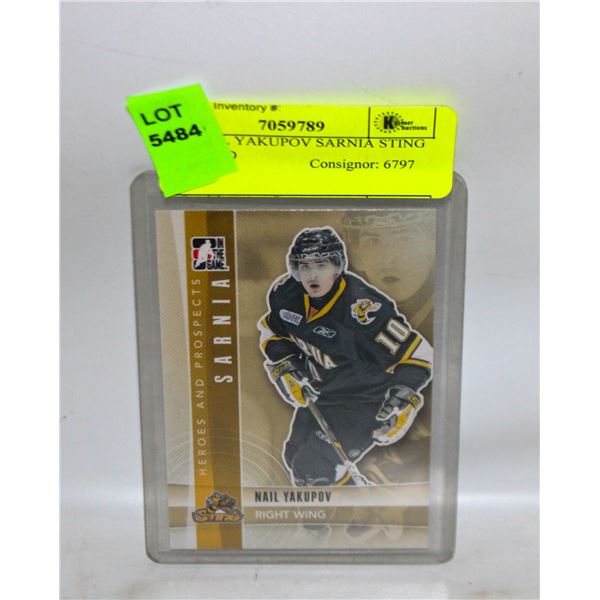 2012 NAIL YAKUPOV SARNIA STING CHL CARD