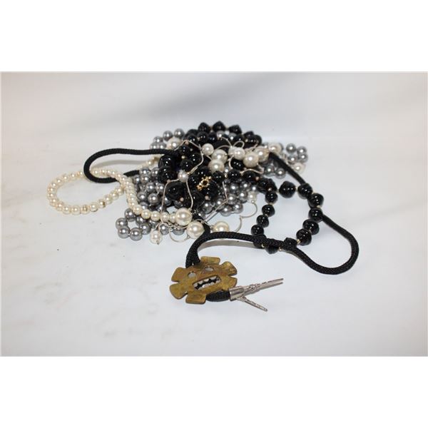 COLLECTION OF LARGE NECKLACES(INC NEW) PLUS BOLO