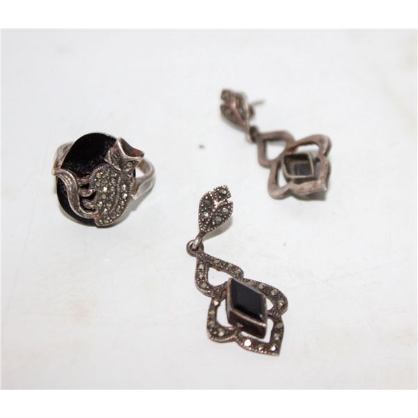 VINTAGE SILVER 925 CAT THEME RING(SZ 5) WITH