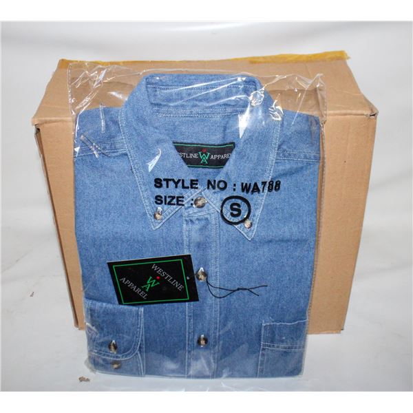 NEW MEN'S SHIRTS CASE OF 9 DENIM SIZE S