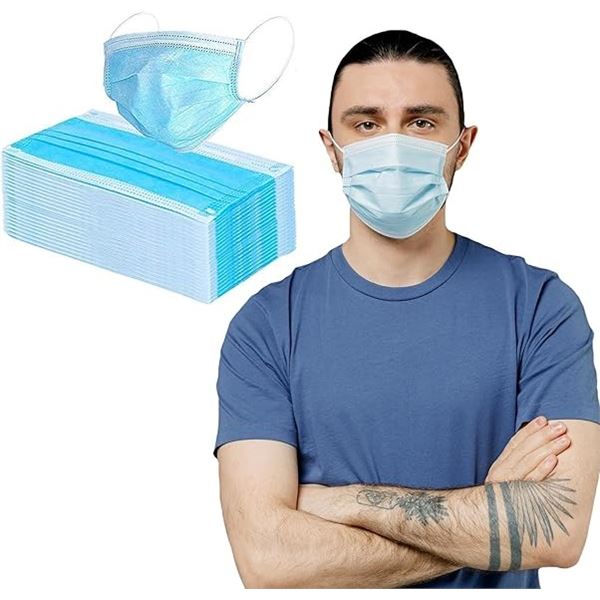 75 NEW EAR LOOP FACE MASKS - 15PKS OF 5 MASKS