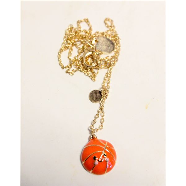 BFF BASKETBALL PENDANT NECKLACE ADJUSTABLE