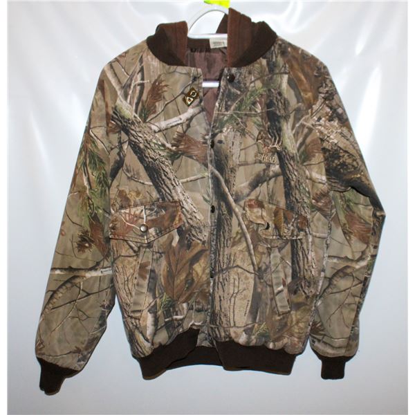CAMO LINED JACKET W. HOOD, SIZE XL