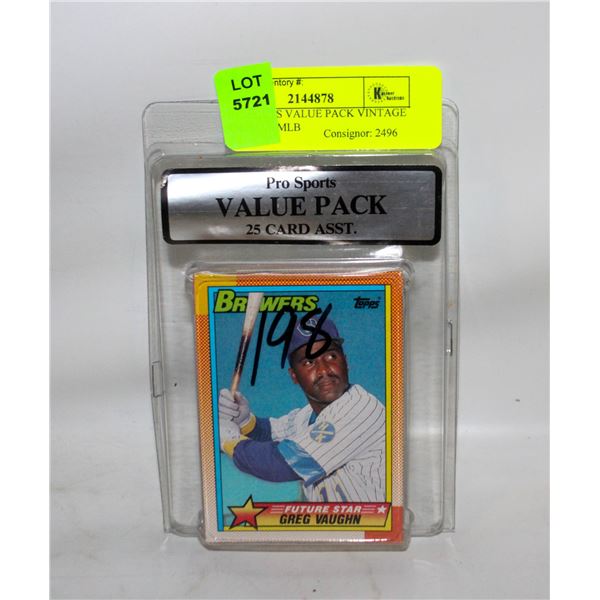 PRO SPORTS VALUE PACK VINTAGE BASEBALL MLB