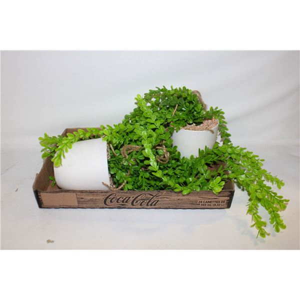 2 HANGING ARTIFICIAL PLANTS