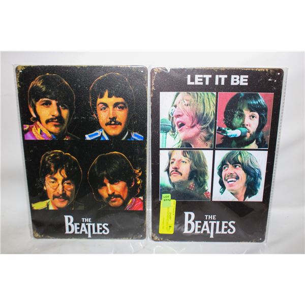 2 NEW BEATLES METAL WALL ART