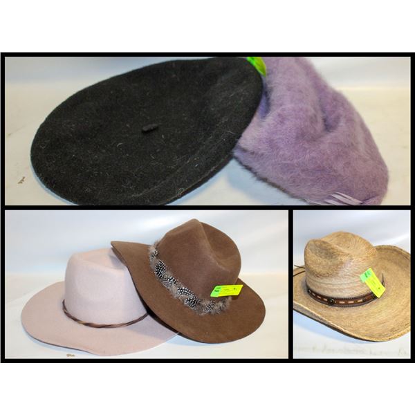 FEATURED ITEMS:  ANGORA , BERET AND COWBOY HATS