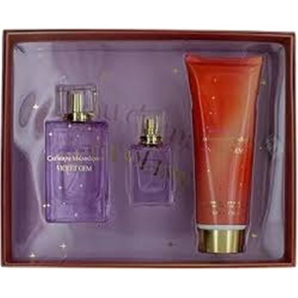 NEW VIOLET GEM 3PC GIFT SET CATHERINE MALANDRINO