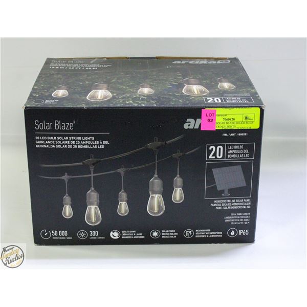 ARTIKA SOLAR BLAZE 20 LED BULB SOLAR STRING LIGHTS