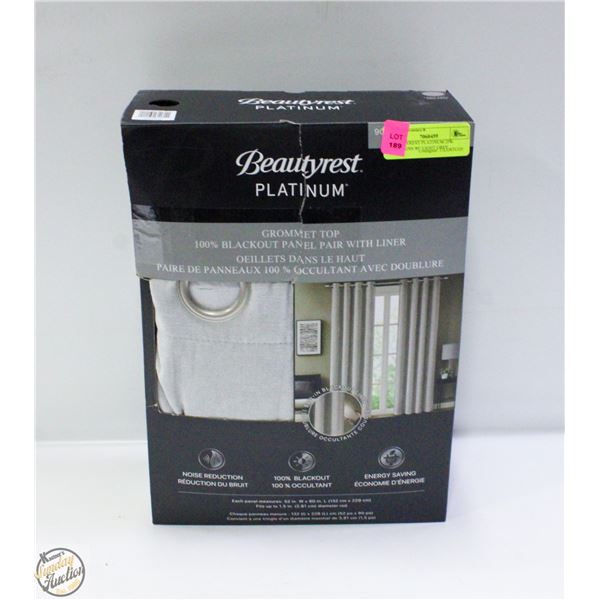 BEAUTYREST PLATINUM 2PK CURTAINS 90" LIGHT GREY