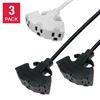 Image 1 : NEW 3PK PRIME 3-OUTLET EXTENSION CORD 25FT