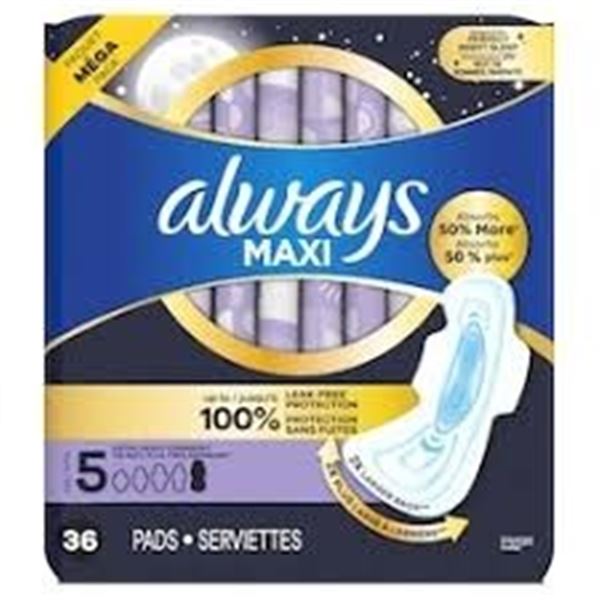 3 X 24CT ALWAYS MAXI OVERNIGHT PADS SIZE 5
