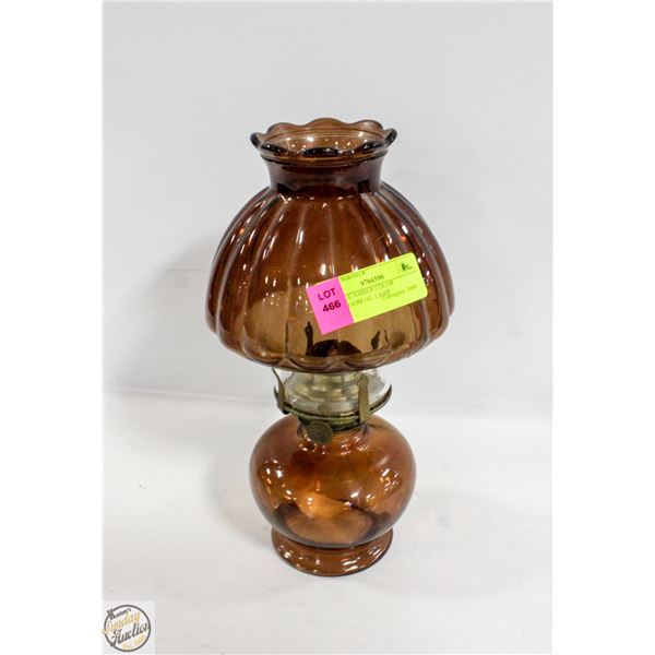 VINTAGE AMBER COLOR MUSHROOM OIL LAMP