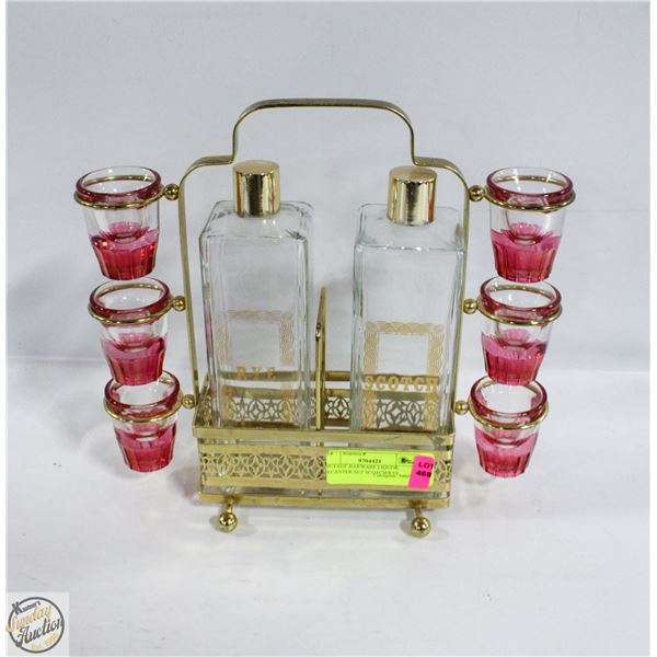 VINTAGE BARWARE LIQUOR DECANTER SET SCOTCH/RYE