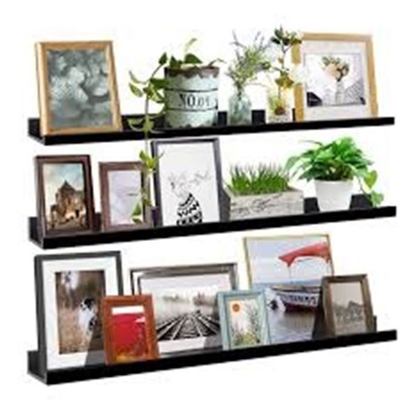 NEW LAVEZEE 47" LONG PHOTO PICTURE LEDGE SET OF 3