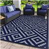 Image 1 : BRAND NEW GENIMO 9 X 12FT OUTDOOR RUG BLUE + WHITE