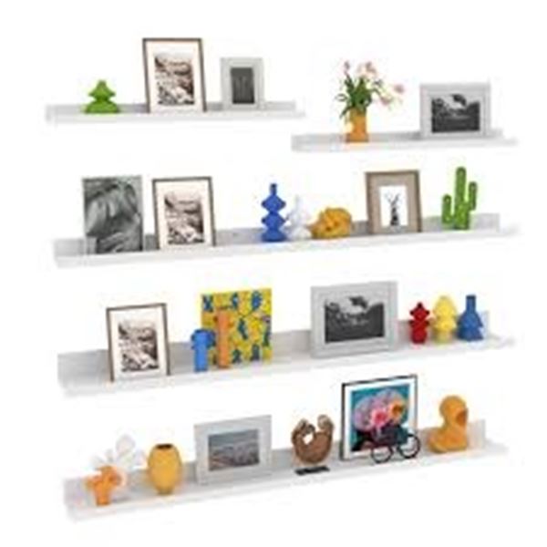 MEW LYEASW 47" WHITE FLOATING SHELVES 5PK